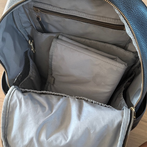 Freshly Picked Black Vegan leather Diaper Backpack with Gold Logo. - Picture 9 of 11